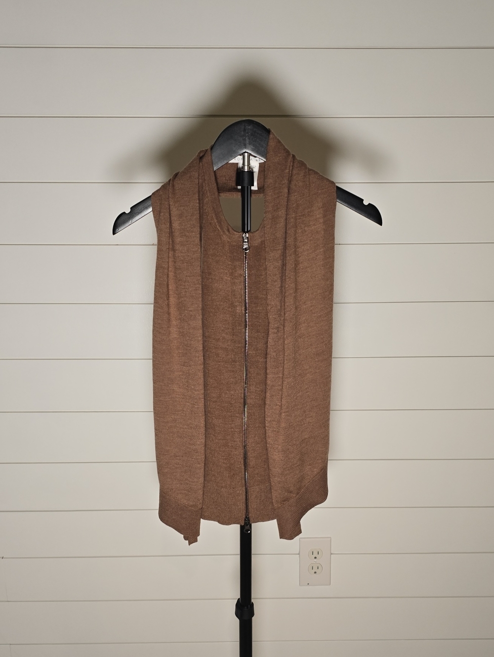 Veronica Beard Merino Scarf Wool Brown Dickey